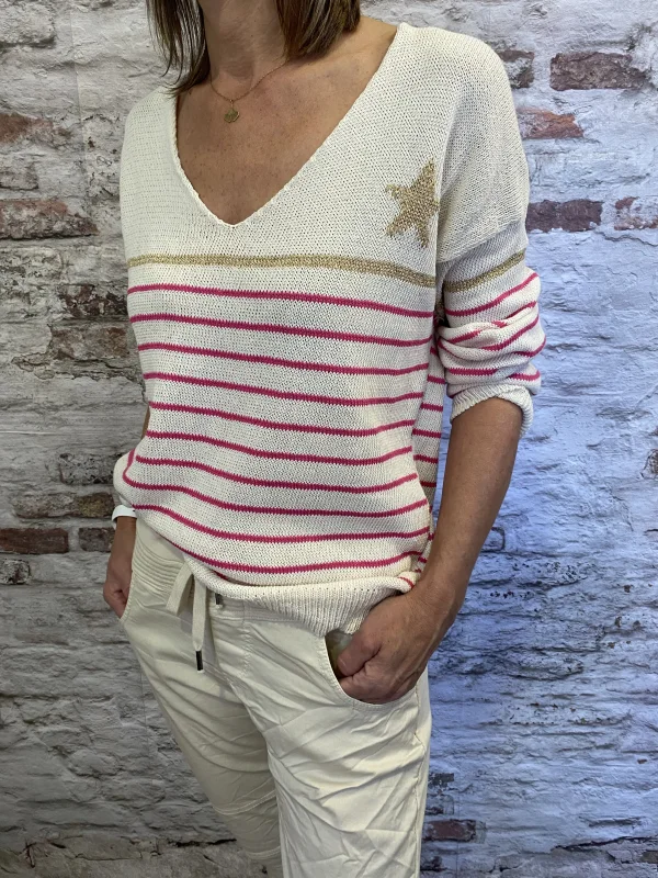 Pull rayé étoile | Jus de coco 