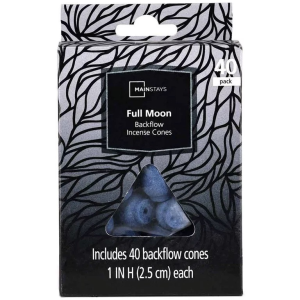 Mainstays Backflow Incense Cones, Full Moon Fragrance (Black), 40 Pack | Home & Kitchen Delights