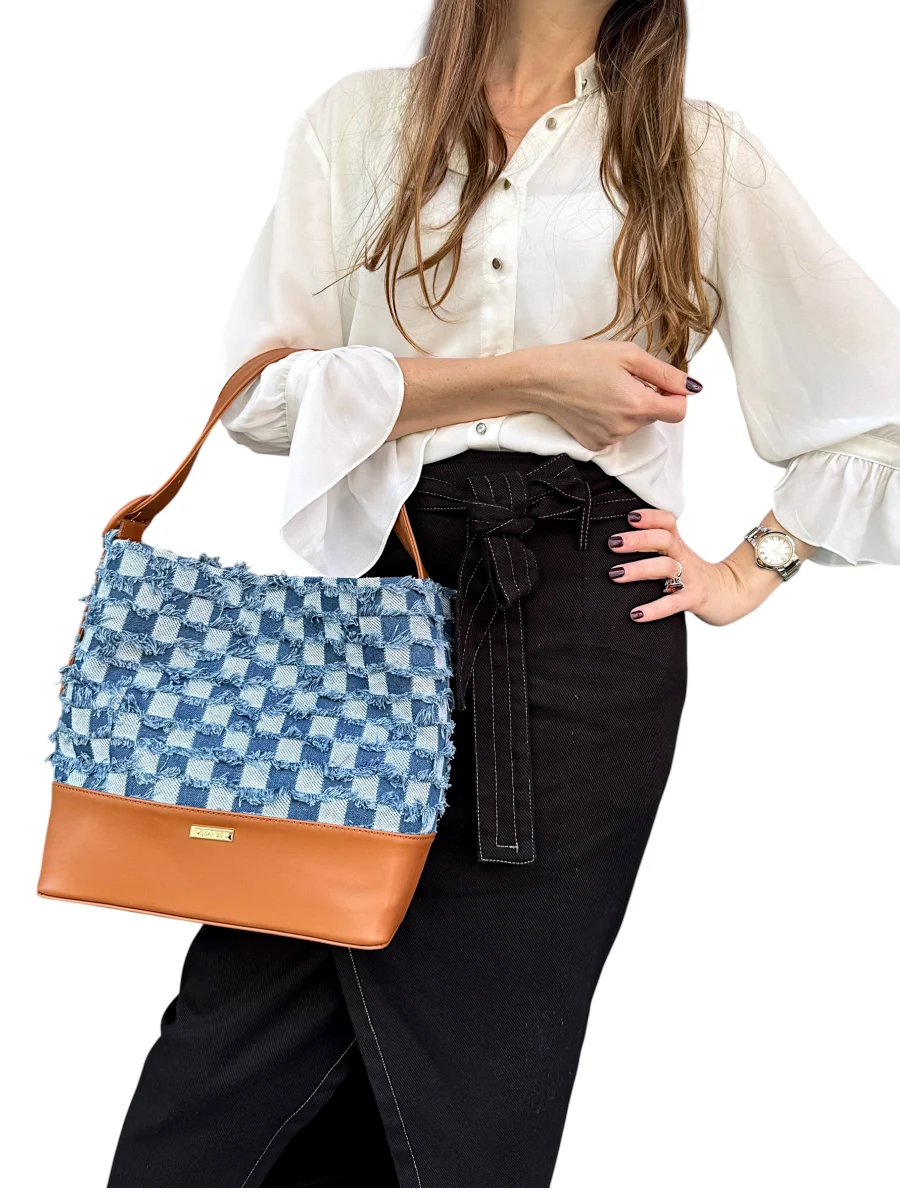 Helene Jean Bleu Camel | Sac'ré