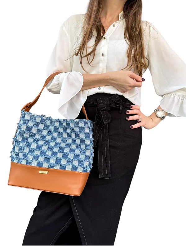 Helene Jean Bleu Camel | Sac'ré