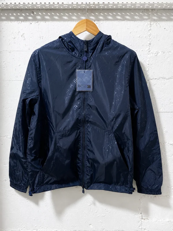 Louis Vuitton Reversible Hoodie Windbreaker Jacket Navy Blue | 