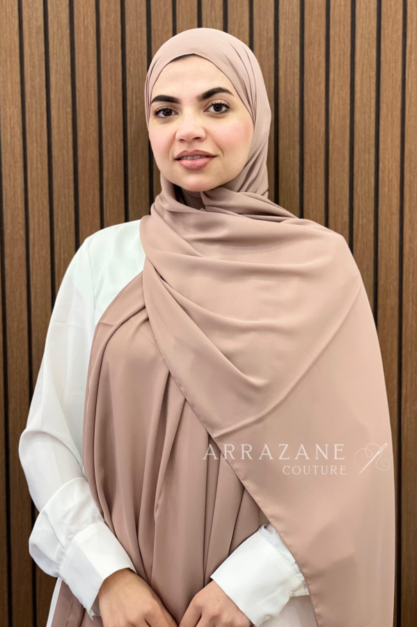 Châle Crêpe Uni Nude Castor | CasaZaz