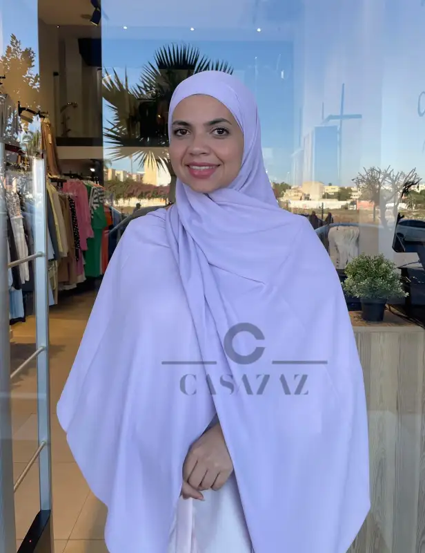 Chale crepe uni lavande mauve | CasaZaz