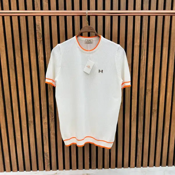 Hermes Paris T-Shirt Knitwear Ecru  | MASSIMOLUXURYOUTLET