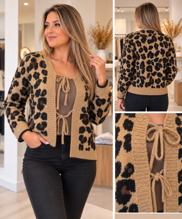 gilet leopard | Boutique Manon création