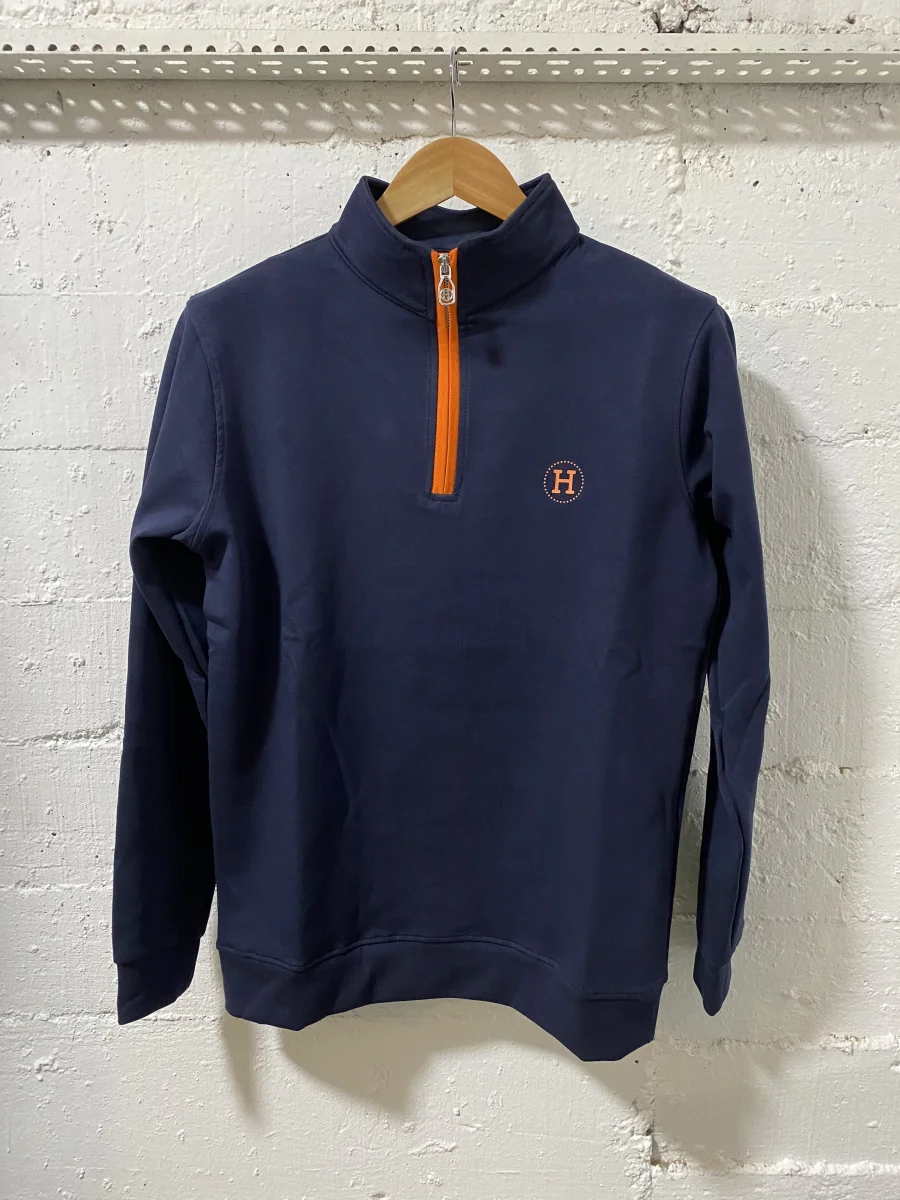 Hermes Paris Cotton Zip Up Sweater Blue  | MASSIMOLUXURYOUTLET