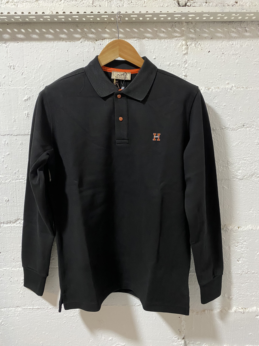 Hermes Paris Polo Sweatshirt Black  | MASSIMOLUXURYOUTLET