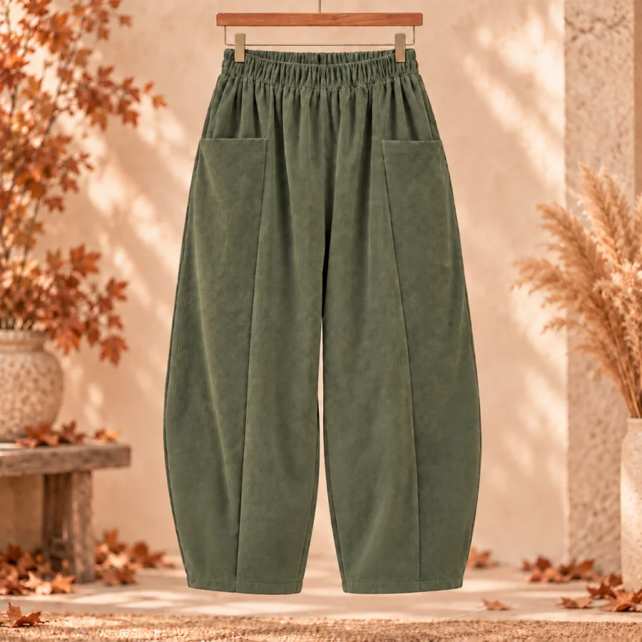 Pantalon barrel " ambre" kaki 38 au 46/48 | Les Chics Filles by Sab