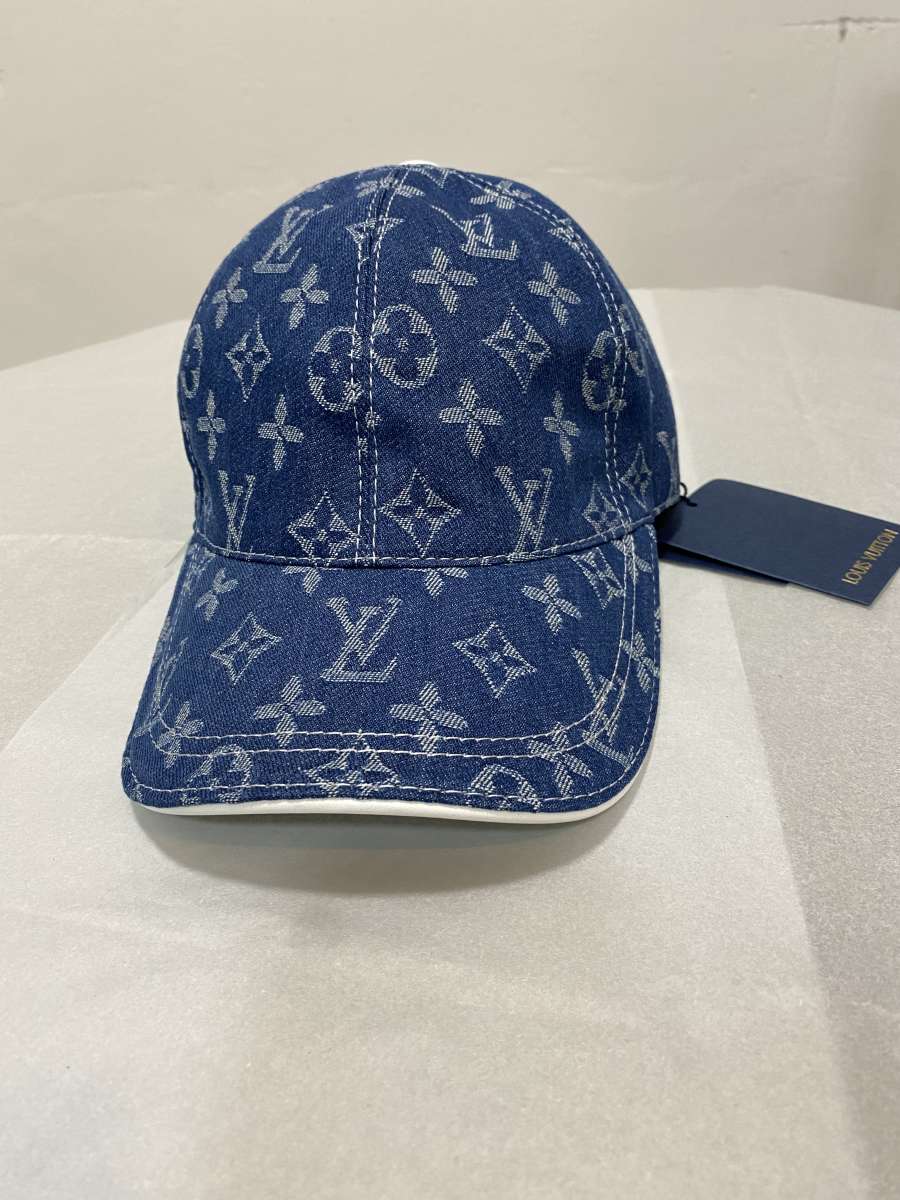 Louis Vuitton Cap Blue Denim LV  | MASSIMOLUXURYOUTLET