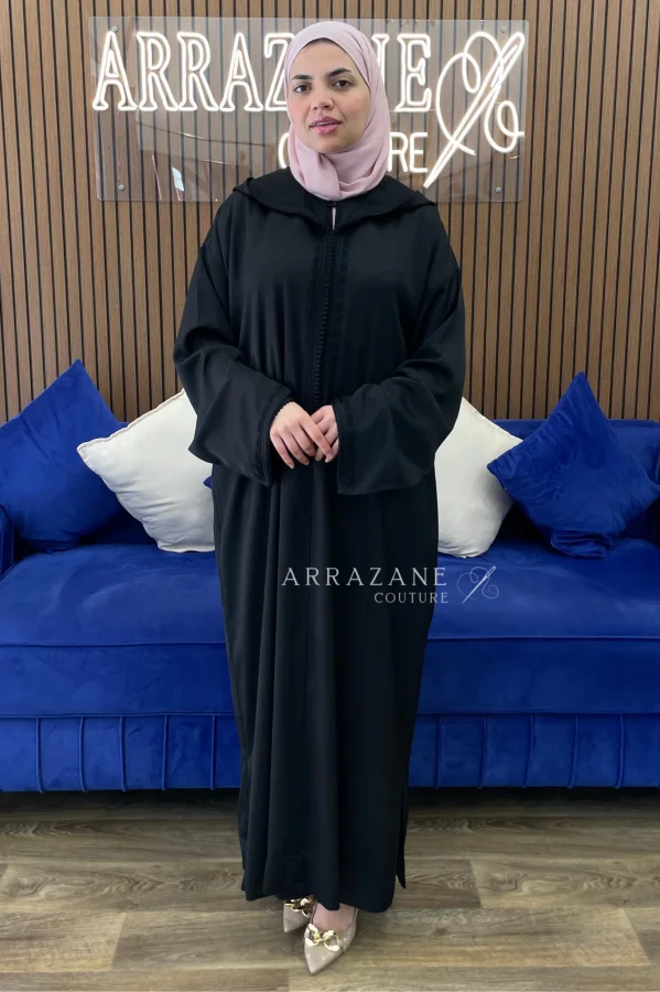 Dejllaba Crêpe Zwak Maalam Noir | CasaZaz