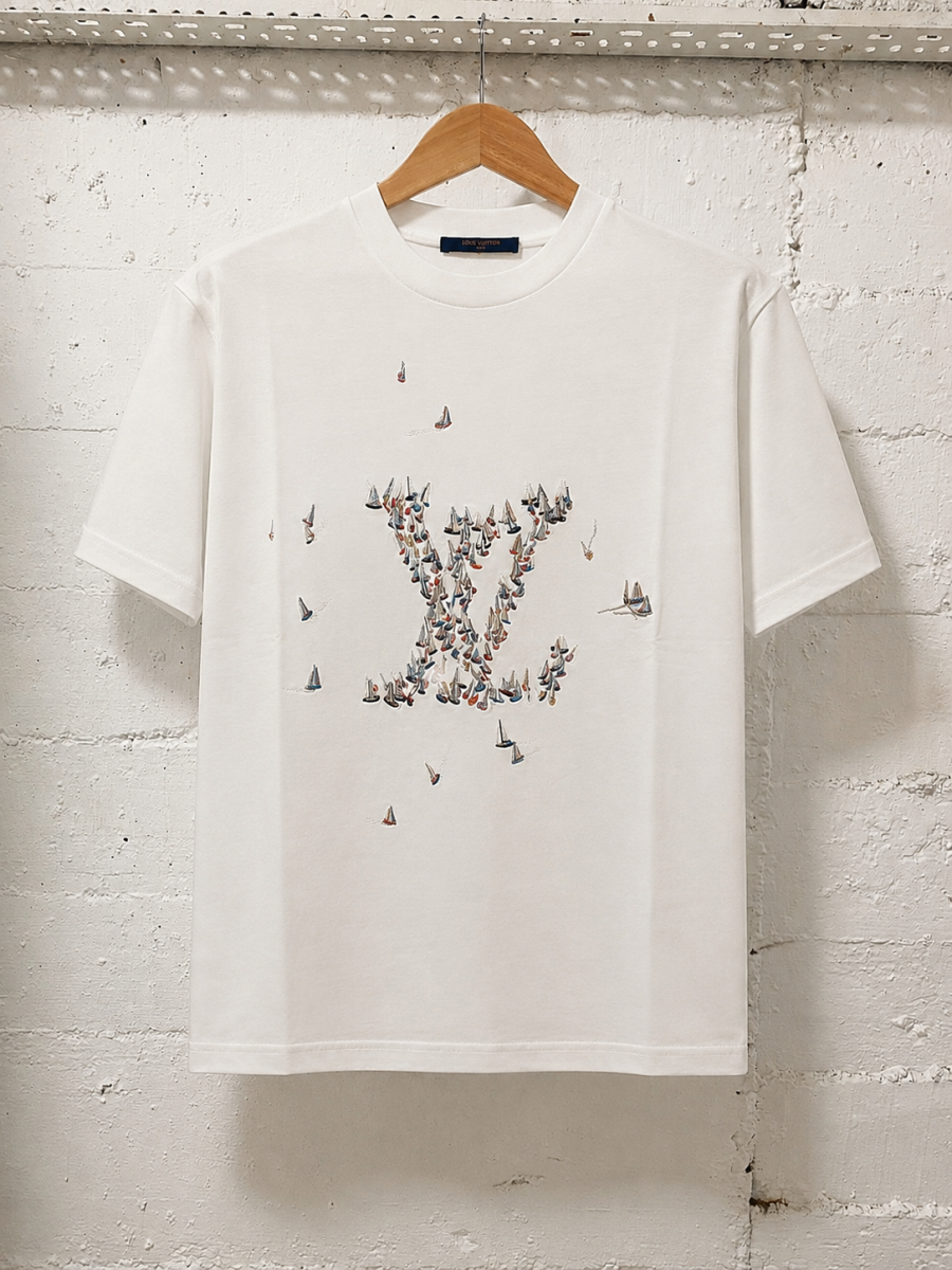 Louis Vuitton T-Shirt Embroidered White  | 