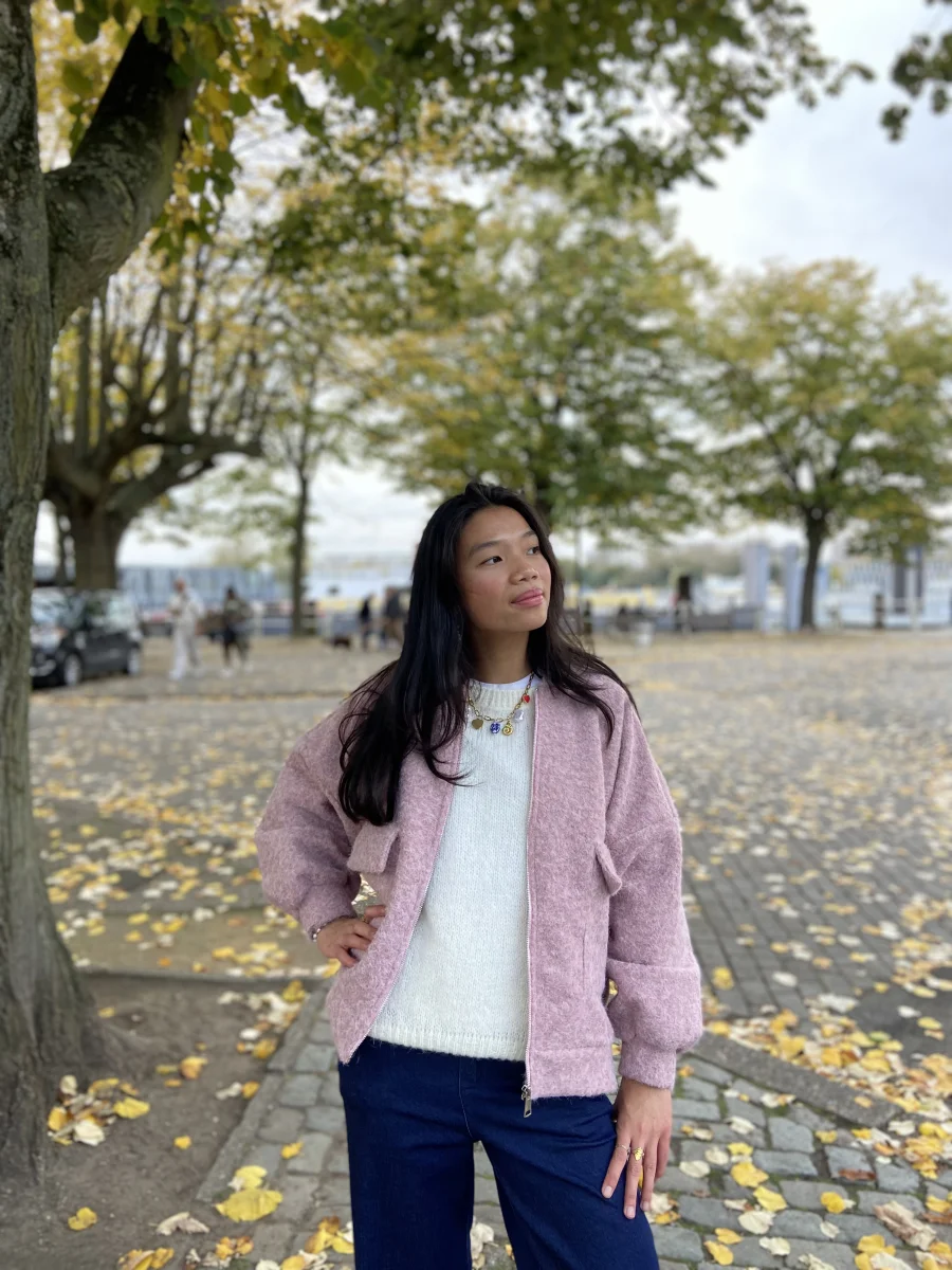 FUZZY ZIP UP JACKET  | Salsa Color