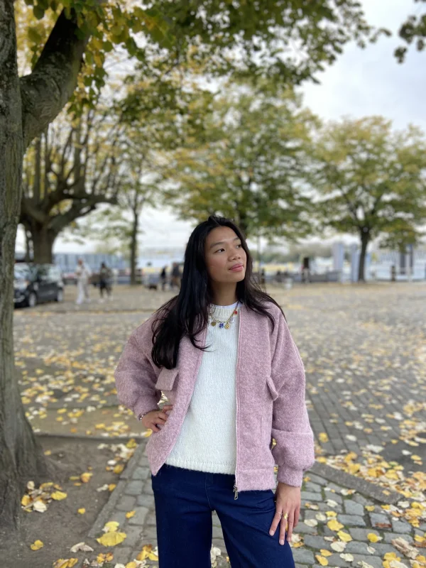 FUZZY ZIP UP JACKET  | Salsa Color