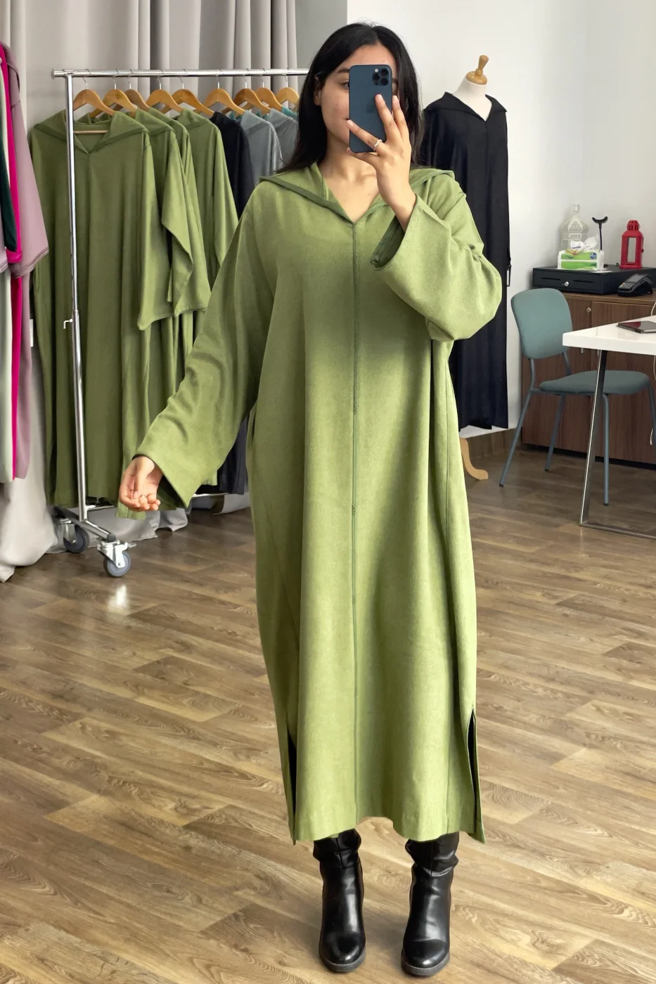 Djellaba Cachemire Vert Pastel | CasaZaz