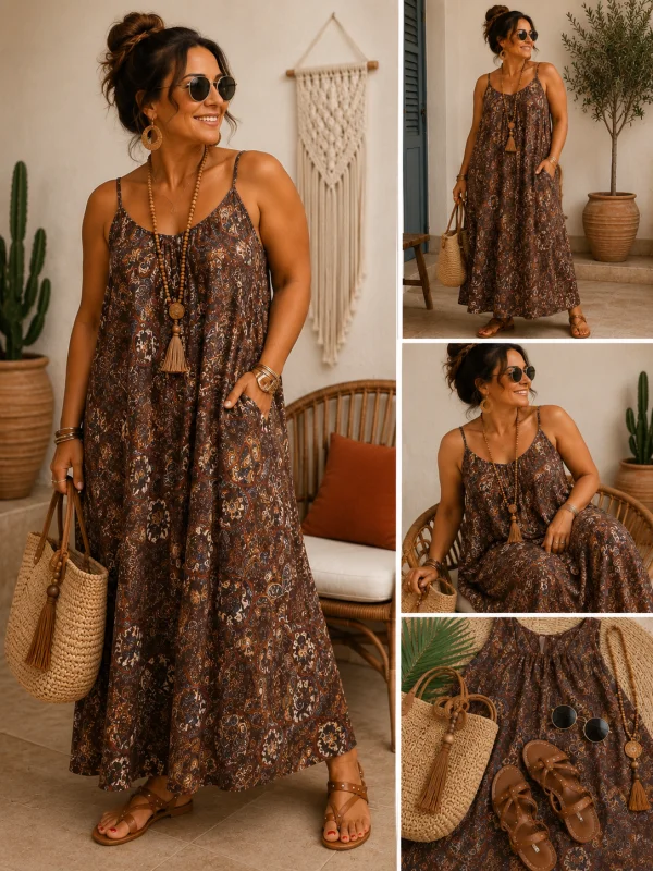 Robe " manon" marron 38 au 46 | Les Chics Filles by Sab