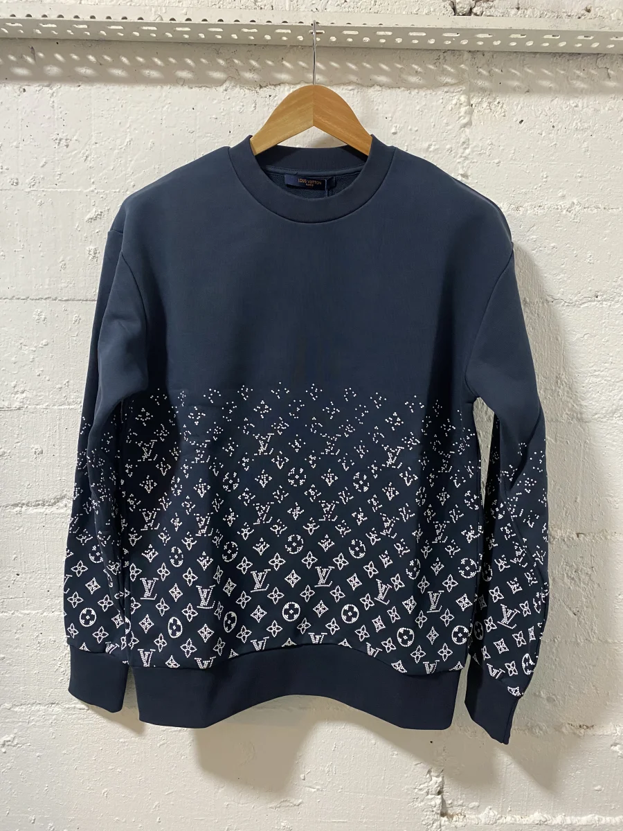 Louis Vuitton Cotton Gradient Hoodie Navy Blue | MASSIMOLUXURYOUTLET