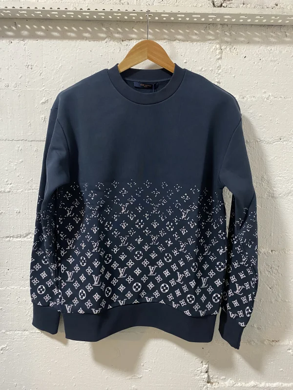 Louis Vuitton Cotton Gradient Hoodie Navy Blue | MASSIMOLUXURYOUTLET