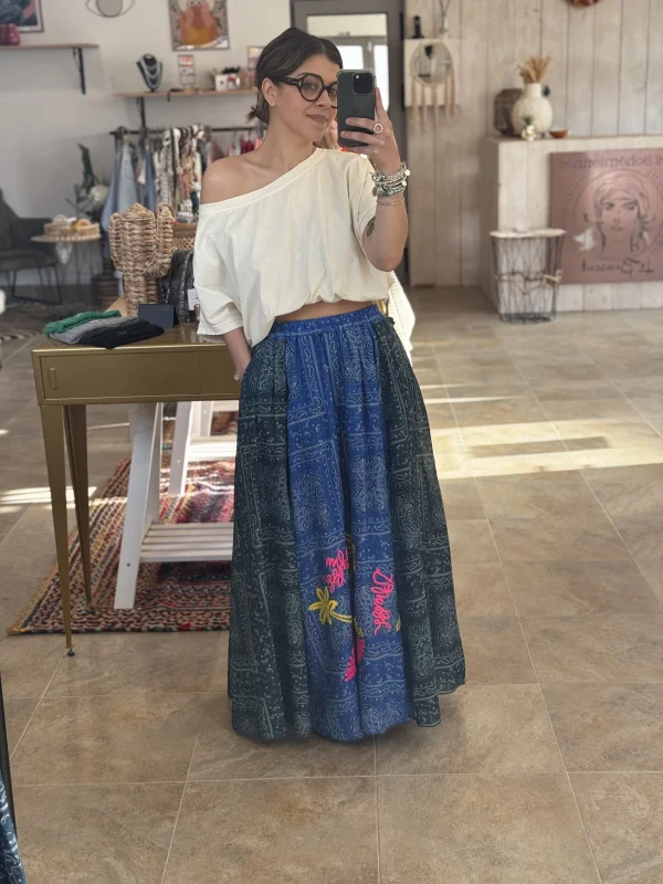 Jupe PABLO bleue  | Les bohemiennes Le Bouscat