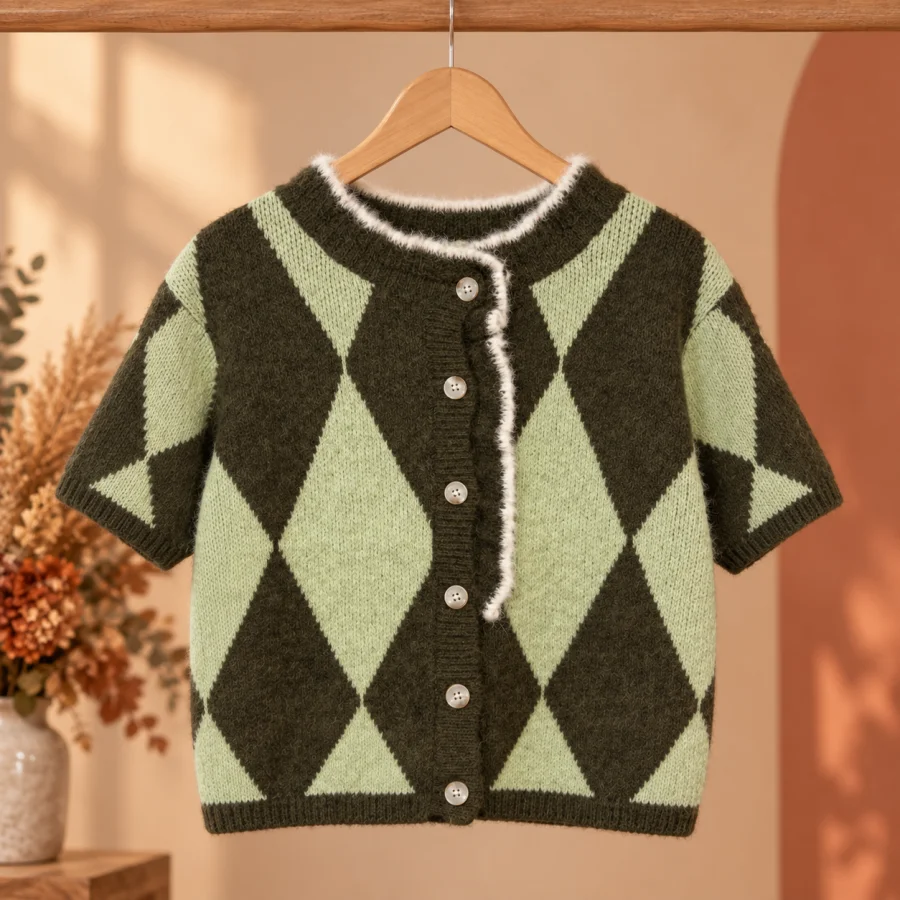 Gilet / pull " charlie " vert 36 au 46 | Les Chics Filles by Sab