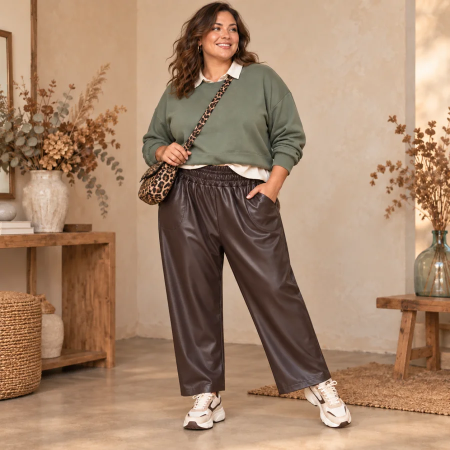 Pantalon " naia" chocolat 44 au 52 | Les Chics Filles by Sab