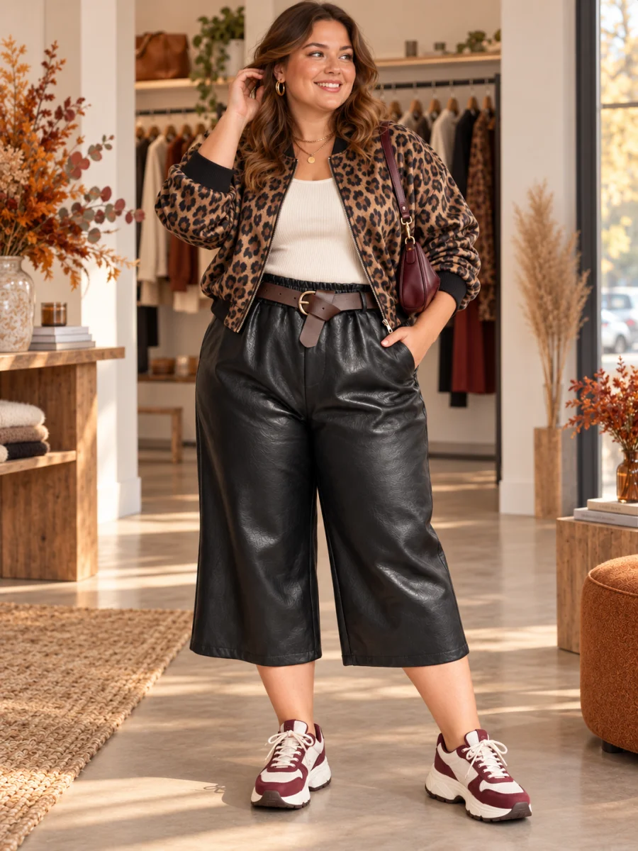 PRÉCOMMANDE jupe-culotte " Dakota " simili noir 40 au 52 | Les Chics Filles by Sab