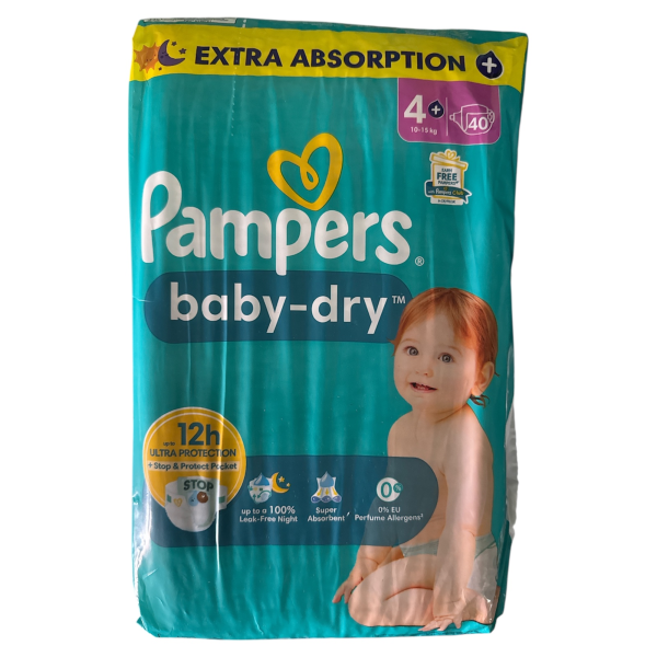Taille 4+ Pampers baby-dry  ( 40 couches )  | Miniprix