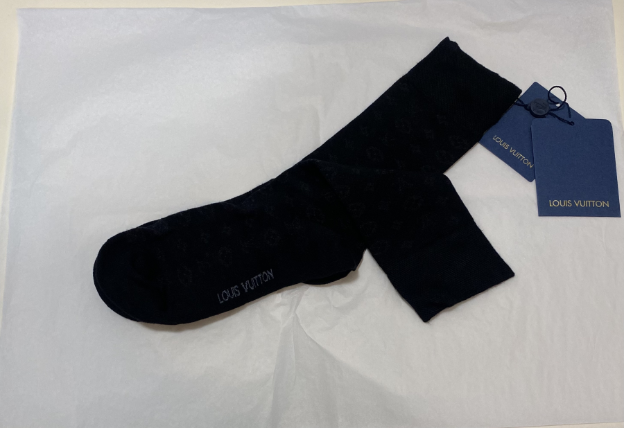 Louis Vuitton Cotton Socks Black LV | MASSIMOLUXURYOUTLET