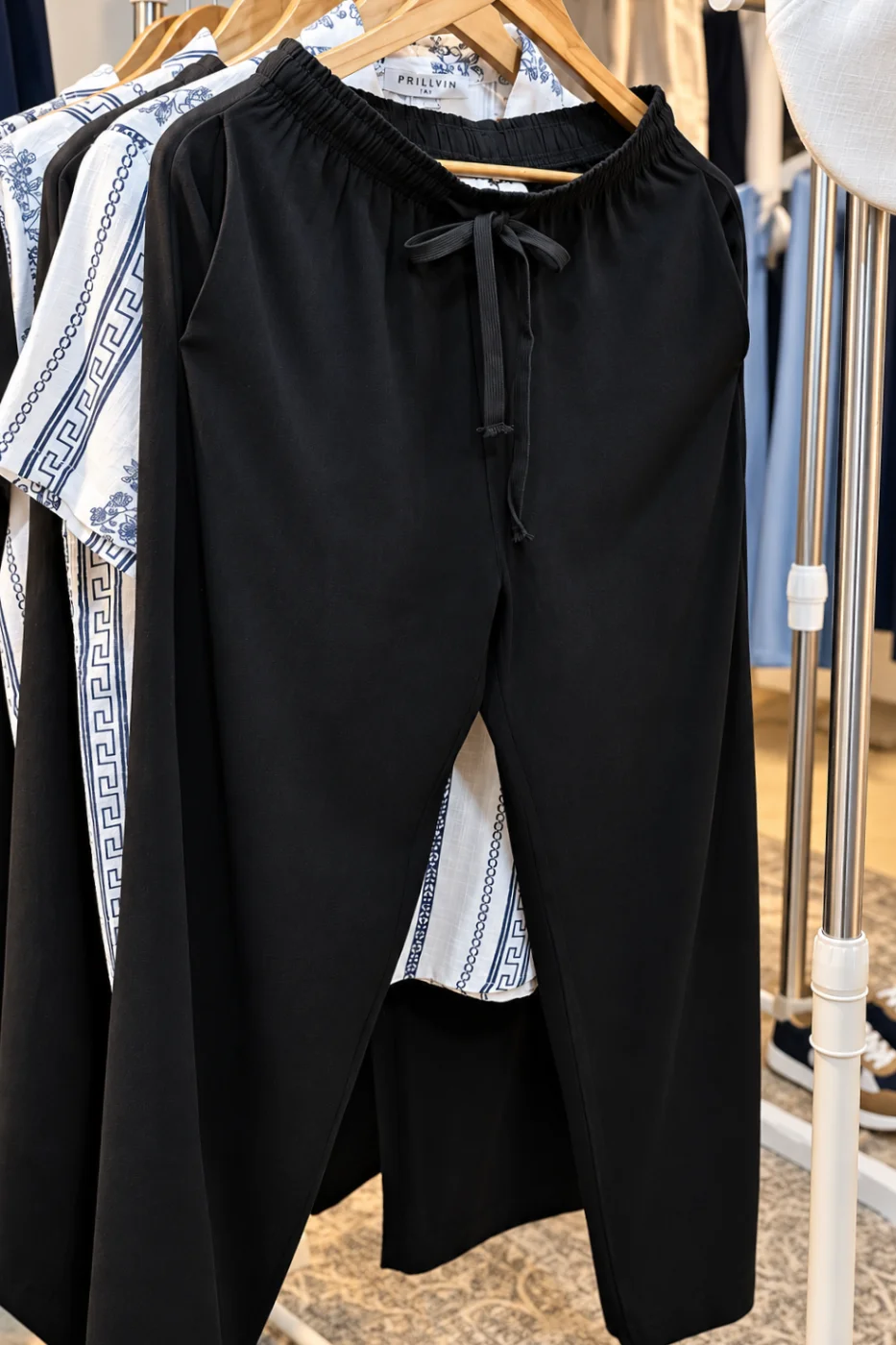 Calça estilo Linho Frilivin em Preto cod.948 | definne