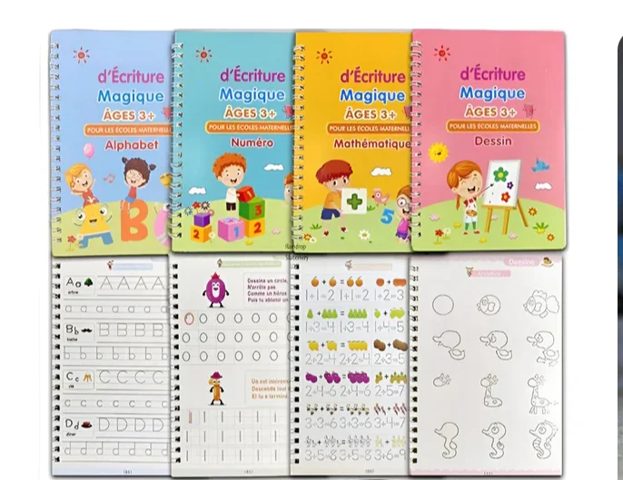 4 CAHIER D'ÉCRITURE MAGIQUE 3D RÉUTILISABLE  | GX-IVOIRE SERVICE 