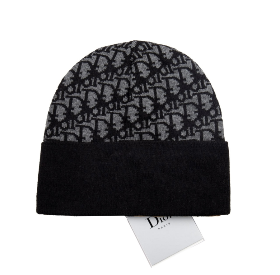 Christian Dior Beret Hats Black/Grey  | MASSIMOLUXURYOUTLET