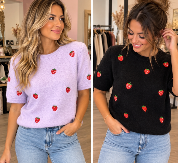 Pull fraise | Boutique Manon création