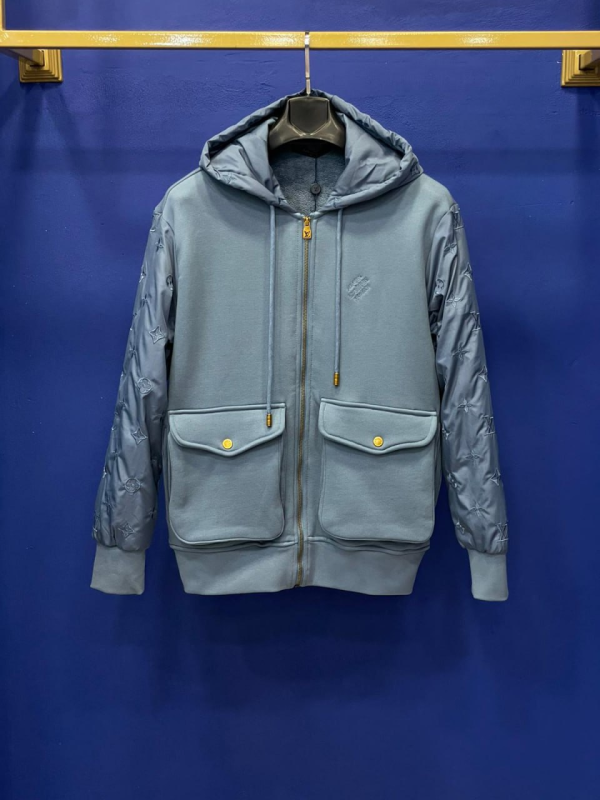 Louis Vuitton Hybrid Hooded Zip-Up Dusty Blue | MASSIMOLUXURYOUTLET
