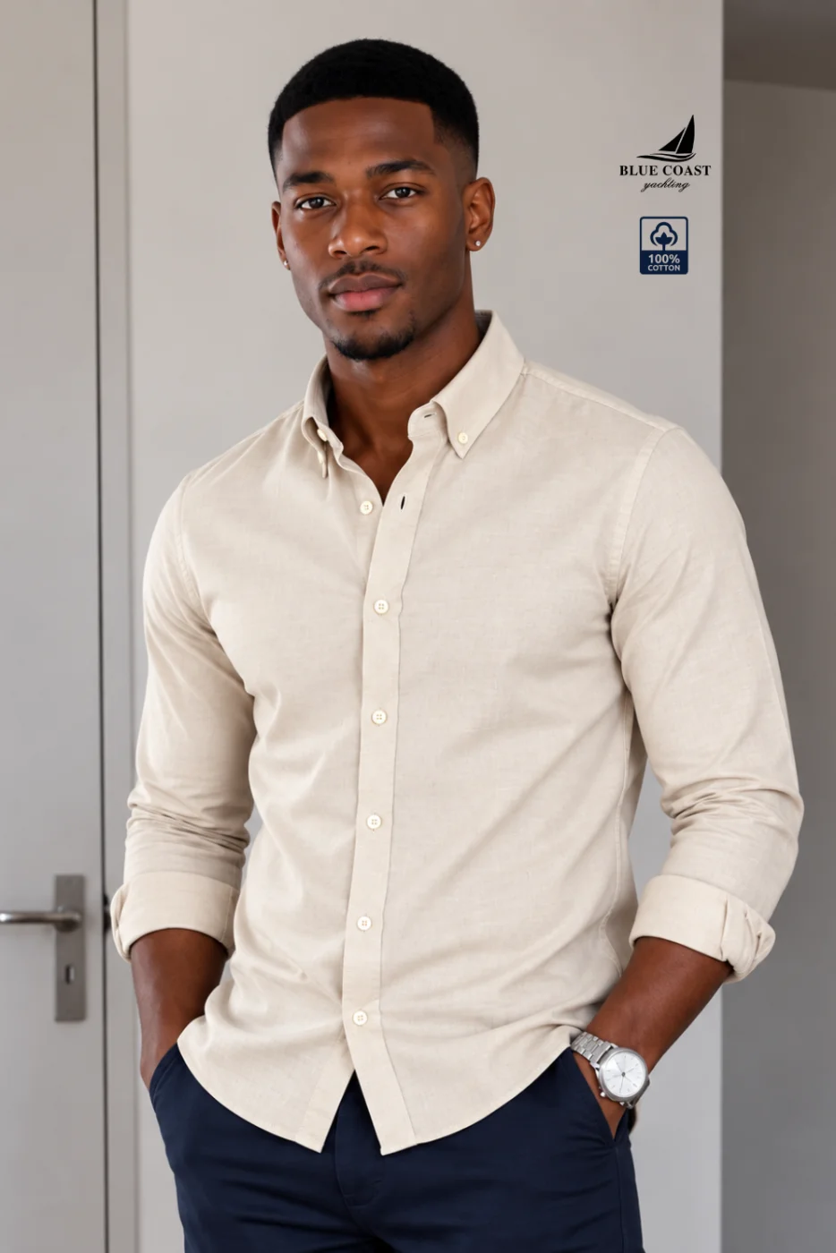 Camisa Clássica Bleu Coast Beje Cod.978 | definne