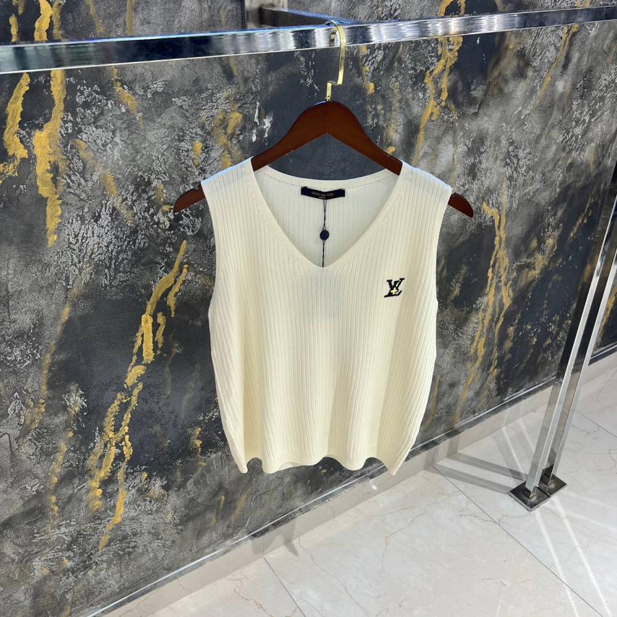 Louis Vuitton Tank Top Beige LV Black | 