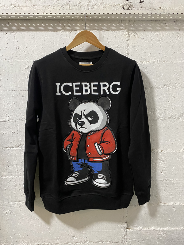 Iceberg Men Sweatshirt Black | MASSIMOLUXURYOUTLET