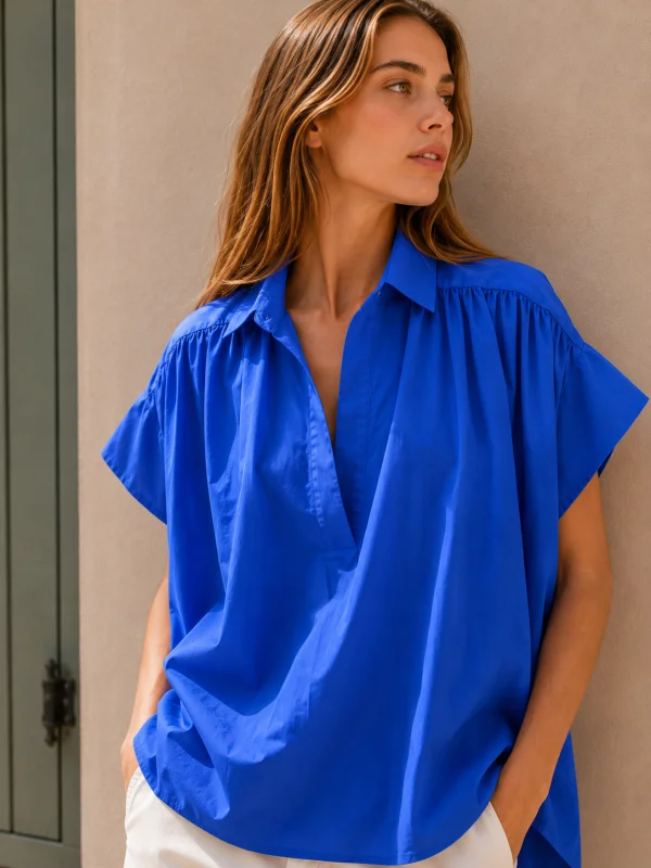 Breezy Collar Blouse | Salsa Color