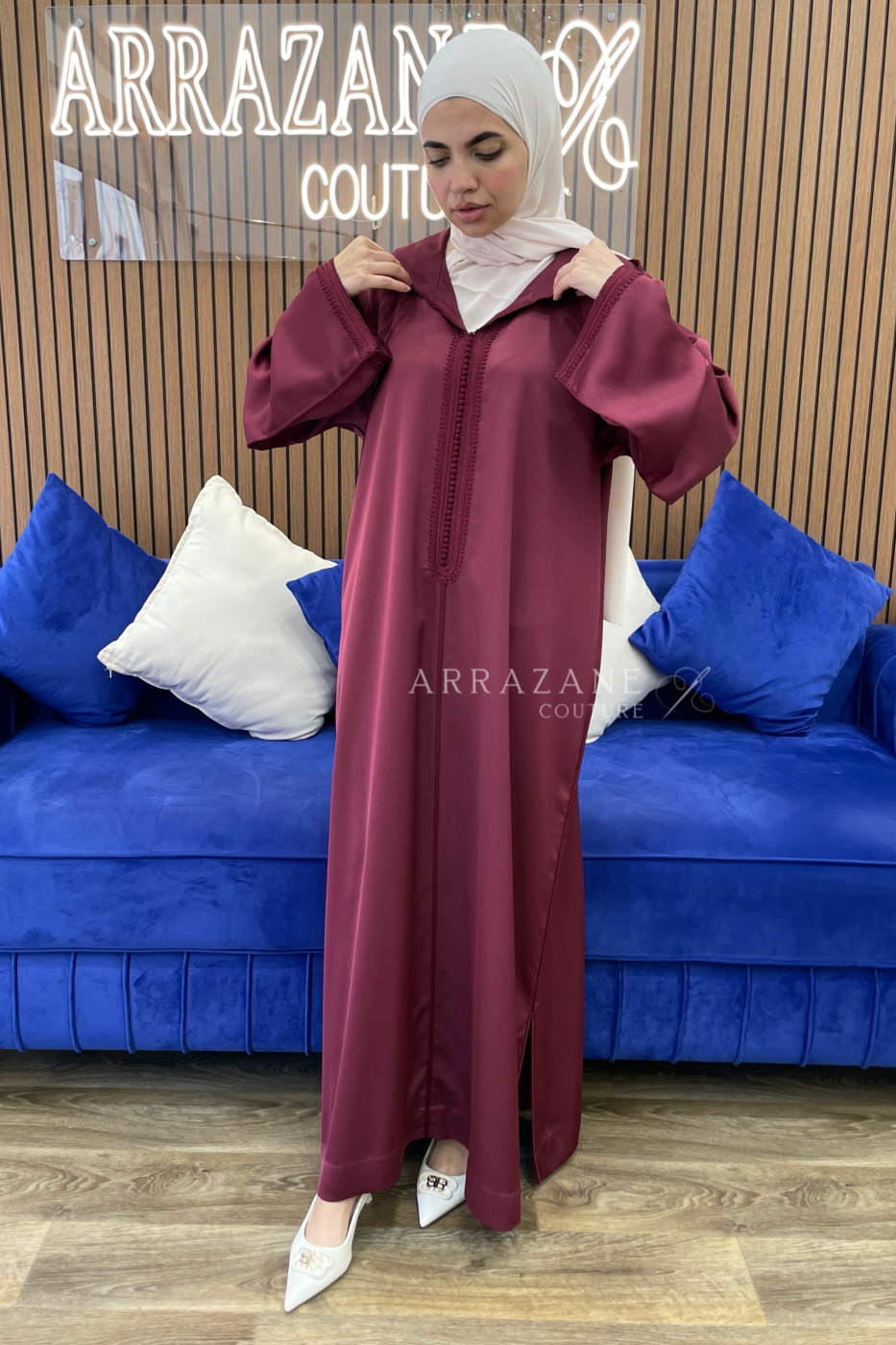 Djellaba Cadi Debbana Burgundy | CasaZaz