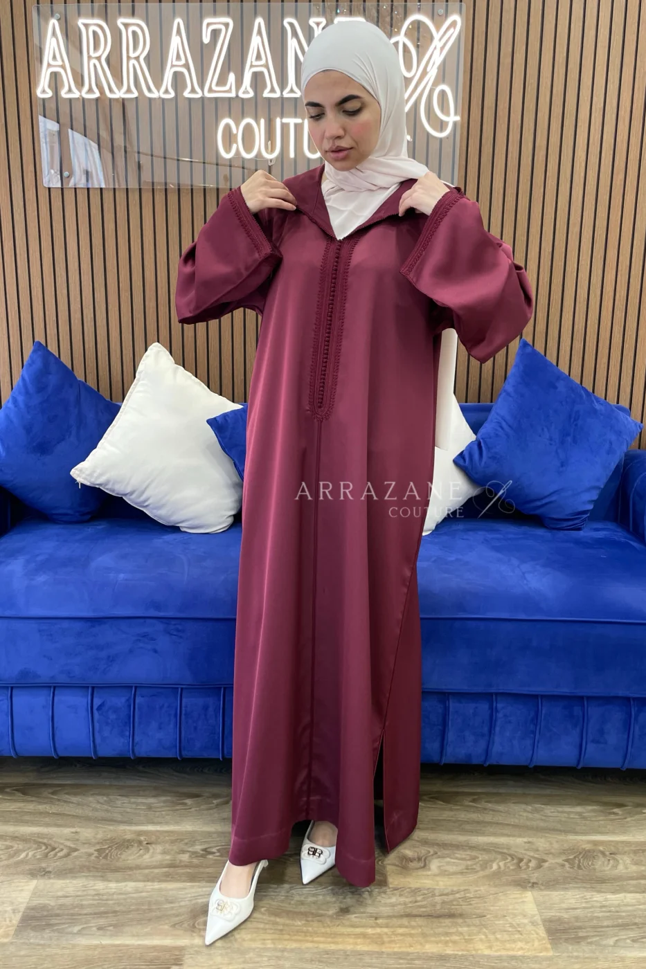 Djellaba Cadi Debbana Burgundy | CasaZaz