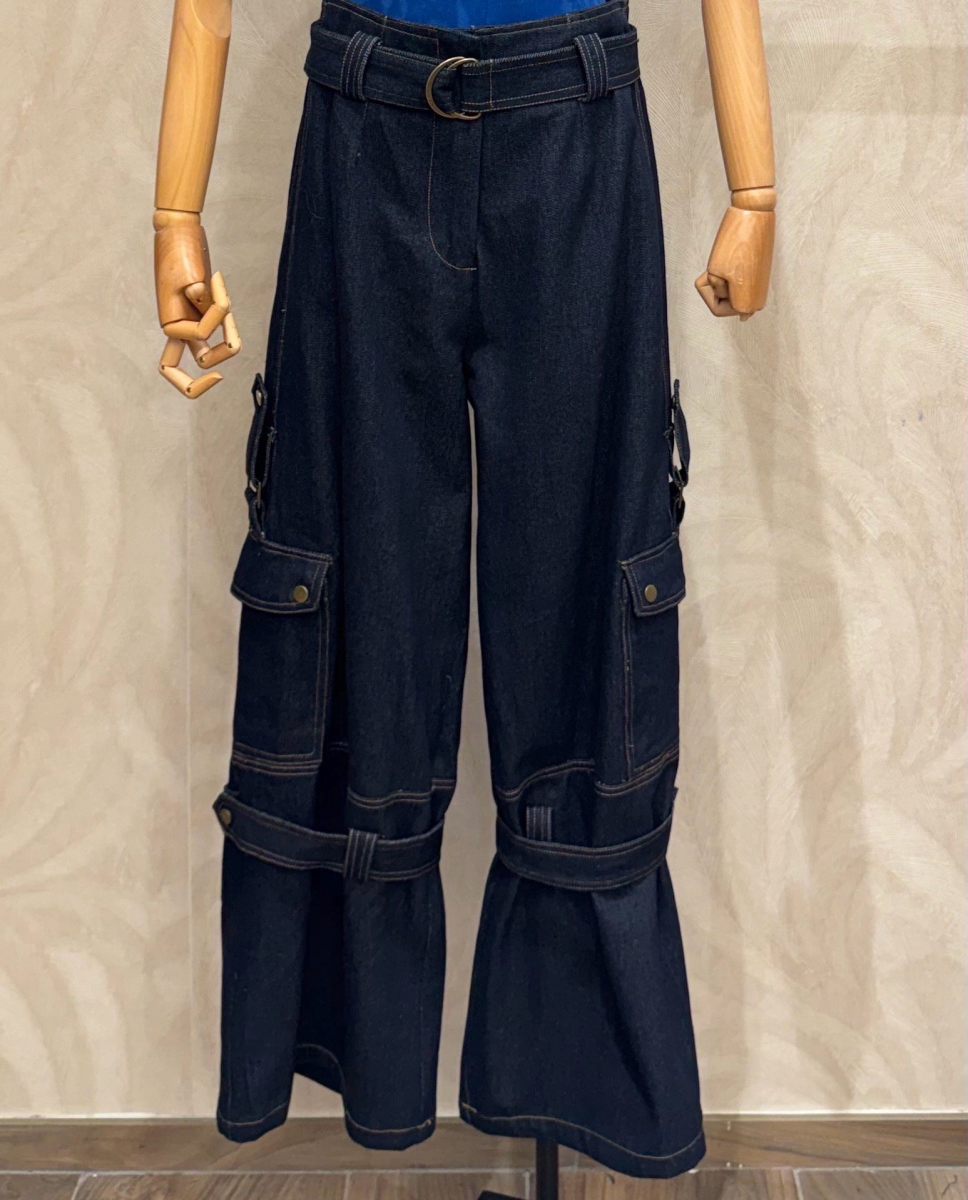 UTILITY QUEEN Wide-Leg Cargo Jeans💙 | TRUE QUEEN SWDN
