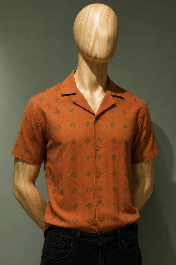 Camisa Havaiana Clássica estilo Linho em telha Cod.944 | definne