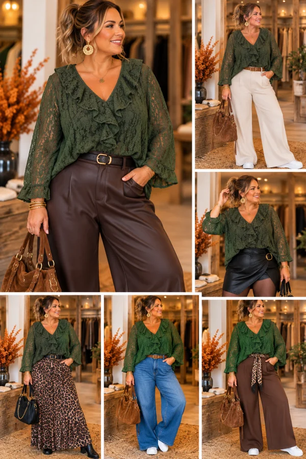 Blouse " celestine " kaki 38 au 50 | Les Chics Filles by Sab