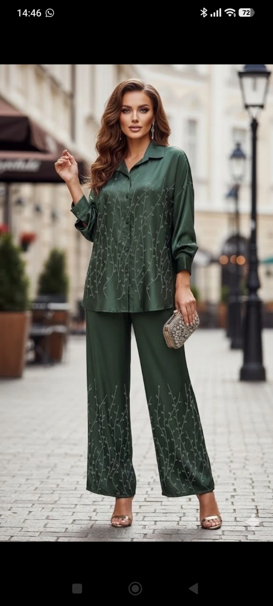 Ensemble pantalon satiné | Pink Corner 974