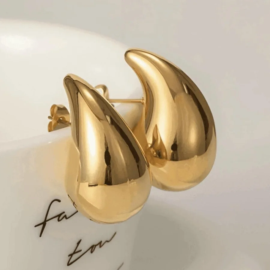WATER DROPLET Earrings Gold | 💖 𝕄𝕠𝕕𝕖𝕝 𝔻𝕠𝕝𝕝 💖