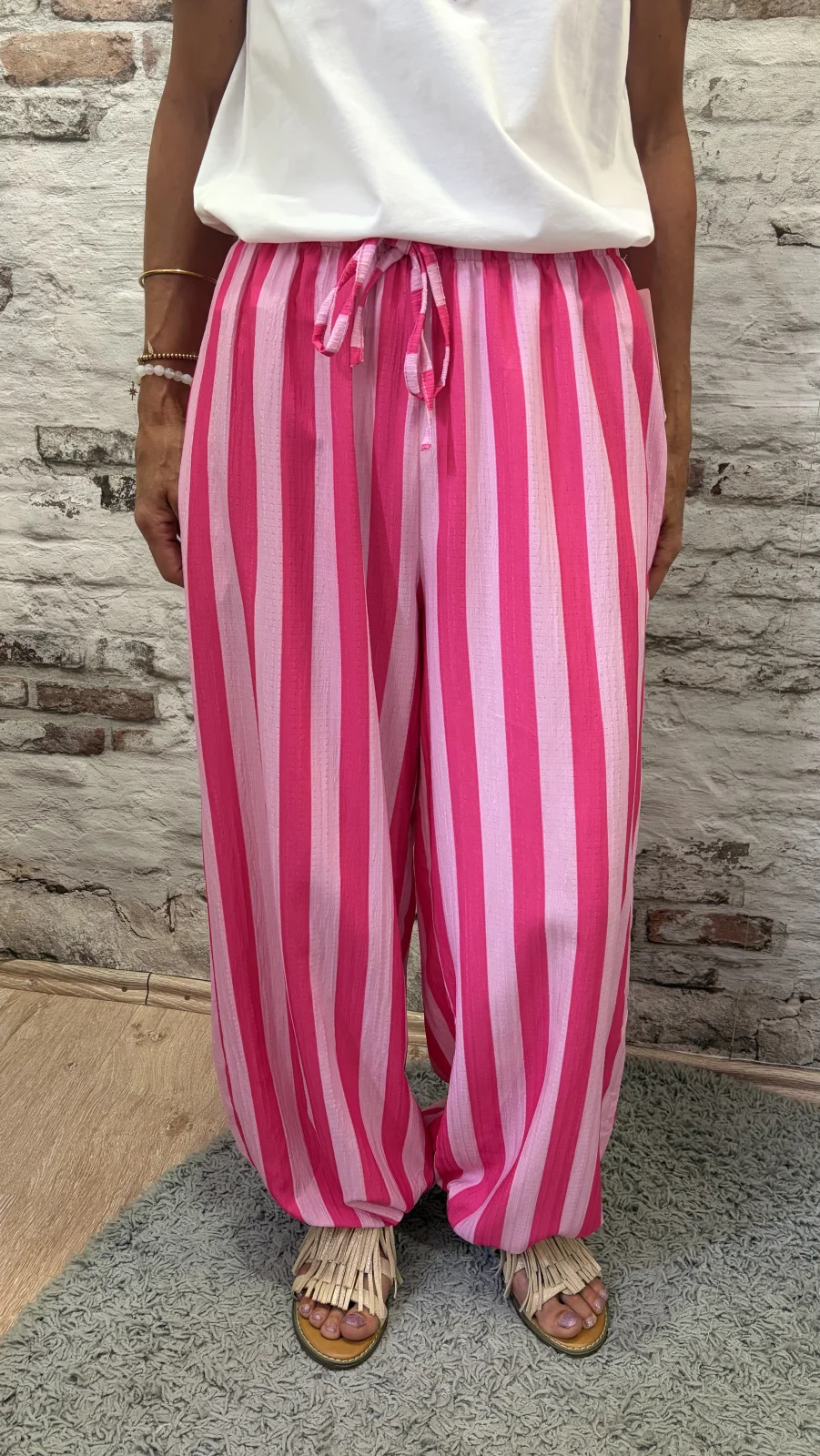 Pantalon ample rayé | Jus de coco