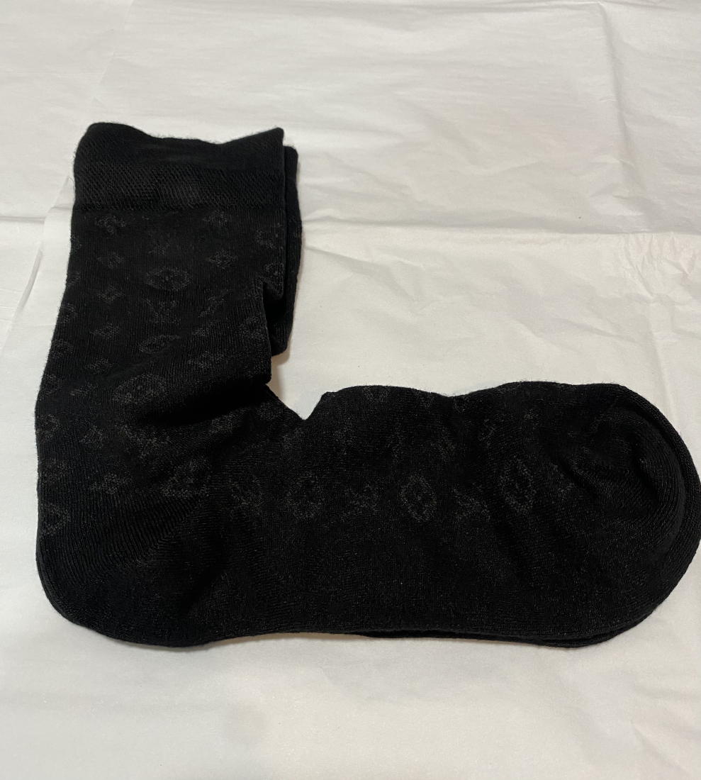 Louis Vuitton Cotton Socks Black LV | MASSIMOLUXURYOUTLET