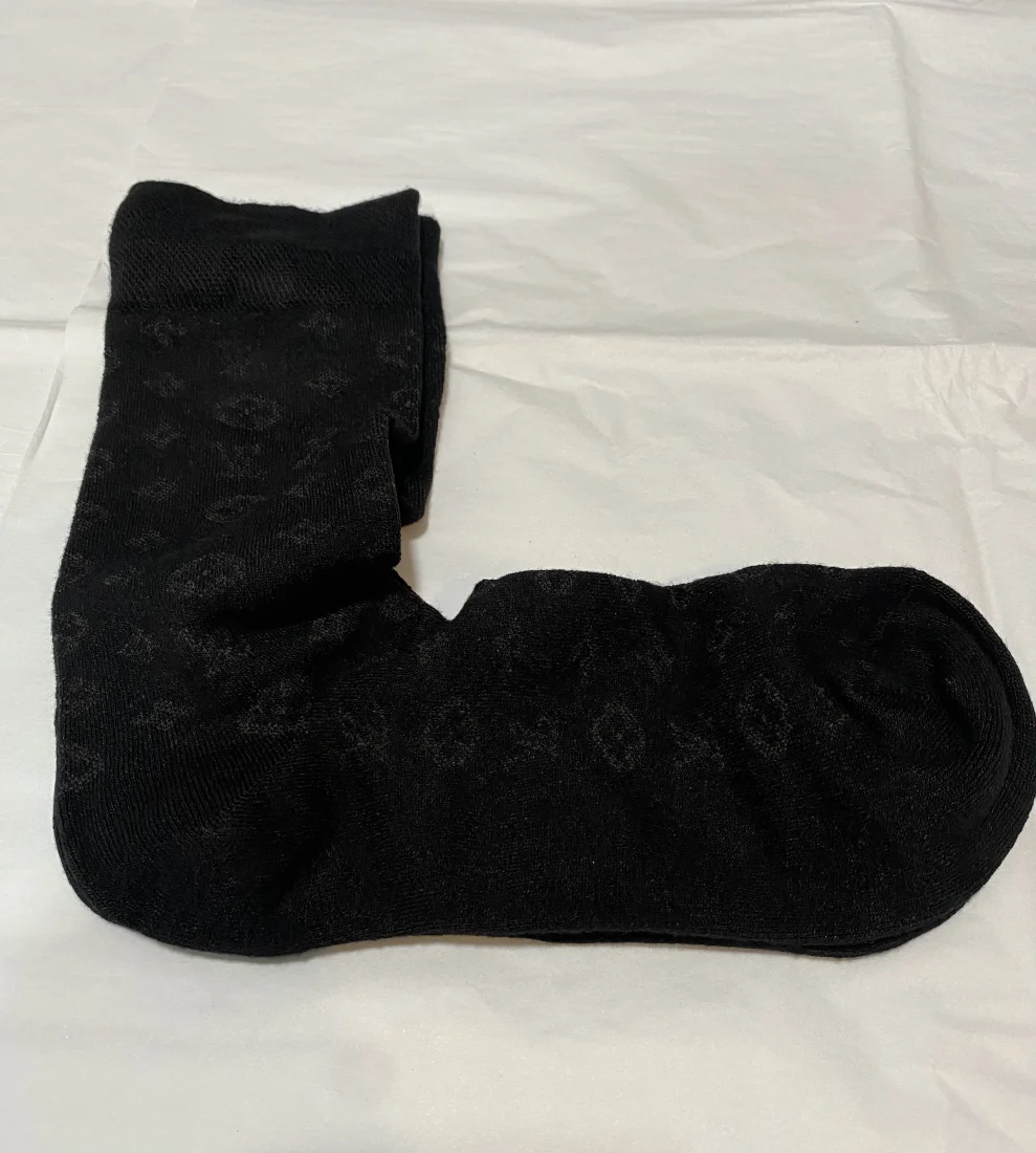 Louis Vuitton Cotton Socks Black LV | MASSIMOLUXURYOUTLET