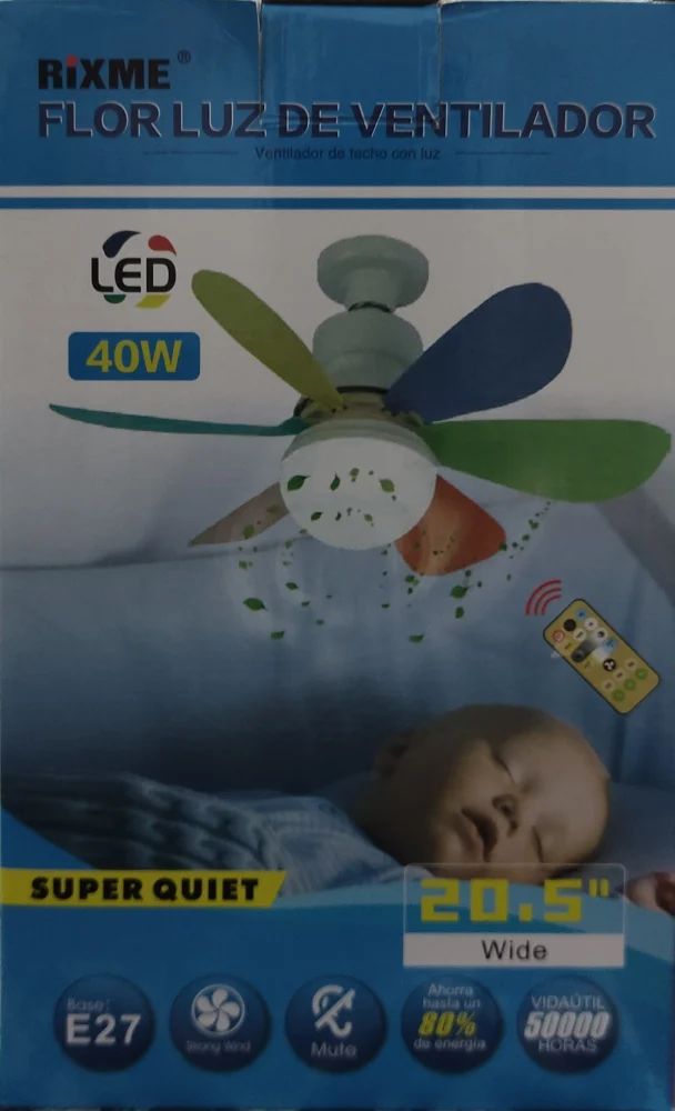 Ventilador flor luz led | romerovariedades 