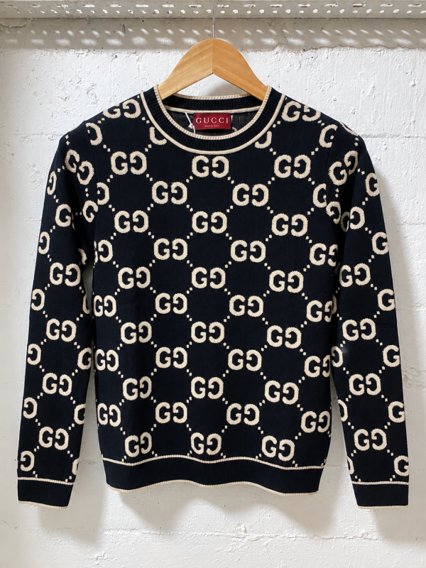 Gucci Firenze 1921 Jacquard Monogram Sweater Black | 
