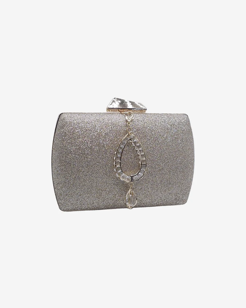 Minaudière glitter pendentif goutte - Champagne | Dîna Shop'