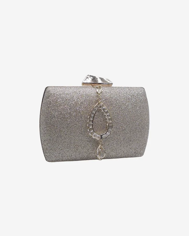 Minaudière glitter pendentif goutte - Champagne | Dîna Shop'